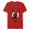 【送料無料】 ライセンス キャラクター メンズ Tシャツ トップス Men's Cat With Headphones Graphic Tee Red
