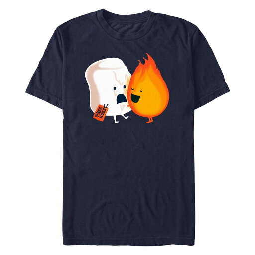 【送料無料】 ライセンス キャラクター メンズ Tシャツ トップス Men's Fire Melting Marshmellow Hug Graphic Tee Navy 【送料無料】 ライセンス キャラクター メンズ Tシャツ トップス Men's Fire Melting Marshmellow Hug Graphic Tee Navy