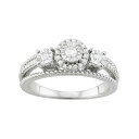 【送料無料】 アンブランデッド レディース リング アクセサリー Sterling Silver 1/4 Carat T.W. Diamond 3-Stone ...