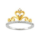【送料無料】 アンブランデッド レディース リング アクセサリー Two Tone Sterling Silver 1/6 Carat T.W. Diamond...
