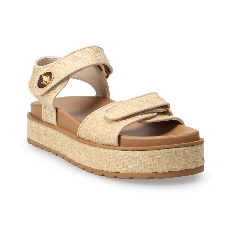 【送料無料】 エスオー レディース サンダル シューズ SO Loreen Buckle Footbed Women's Sandals Natural
