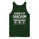 【送料無料】 ライセンス キャラクター メンズ Tシャツ トップス Men's Chance Of Sarcasm Forecast Tank Top Green(4)