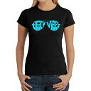 【送料無料】 エルエーポップアート レディース Tシャツ トップス Beach Vibes - Women's Word Art T-Shirt Black(4)