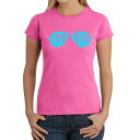 【送料無料】 エルエーポップアート レディース Tシャツ トップス Beach Vibes - Women's Word Art T-Shirt Pink(4)