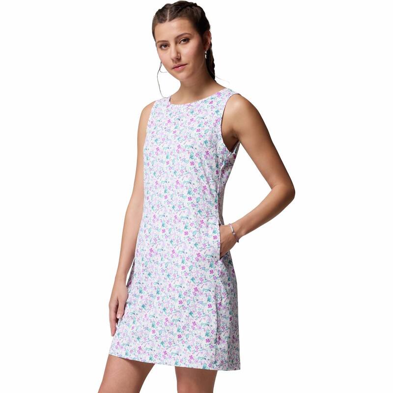 【送料無料】 コロンビア レディース ワンピース トップス Women's Columbia Chill River UPF 50 Active Sheath Dress White Hibiscus