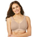 【送料無料】 コンフォート チョイス レディース ブラジャー アンダーウェア Comfort Choice Women's Plus Size Wireless Back-Close Lounge Bra Beige(4)