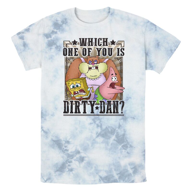 【送料無料】 ニコロデオン メンズ Tシャツ トップス Men's Nickelodeon SpongeBob SquarePants Which One Of You Is Dirty Dan Graphic Tee White Blue