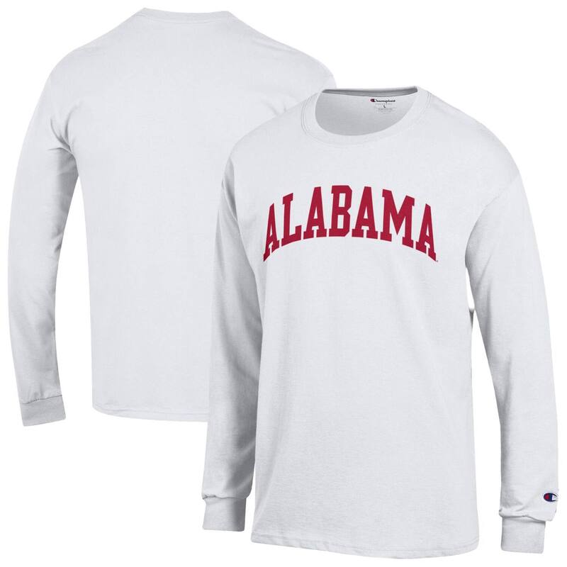 チャンピオン メンズ トップス Tシャツ Men's Champion White Alabama Crimson Tide Basic Arch Long Sleeve T-Shirt Ala White ホワイト(4)