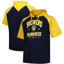 【送料無料】 プロファイル メンズ Tシャツ トップス Men's Profile Navy Milwaukee Brewers Big & Tall Short Sleeve Pullover Hoodie Brw Navy