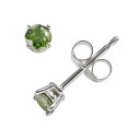【送料無料】 アンブランデッド レディース ピアス・イヤリング アクセサリー 10k White Gold 1/4-ct. T.W. Green Round-Cut Diamond Solitaire Stud Earrings Green(4)