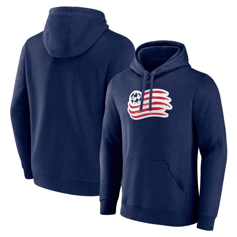 【送料無料】 ファナティクス メンズ Tシャツ トップス Men's Fanatics Navy New England Revolution Official Logo Pullover Hoodie Ner Navy