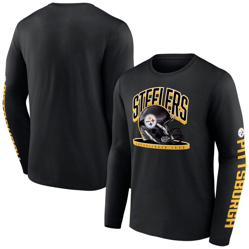 ̵ եʥƥ  T ȥåץ Men's Fanatics Black Pittsburgh Steelers ...