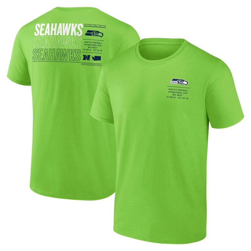 ̵ եʥƥ  T ȥåץ Men's Fanatics Neon Green Seattle Seahawk...