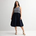 【送料無料】 ナインウェスト レディース ワンピース トップス Plus Size Nine West Bubble Hem Midi Dress Sky Ca...