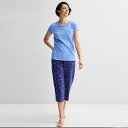 【送料無料】 クロフト&バロー レディース ナイトウェア アンダーウェア Women's Croft & Barrow Mom's Day Pocket Sle...