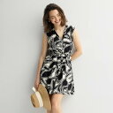 【送料無料】 ナインウェスト レディース ワンピース トップス Petite Nine West Button Front Mini Dress Black O...