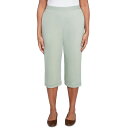 【送料無料】 アルフレッド ダナー レディース カジュアルパンツ ボトムス Women's Alfred Dunner Relaxed Crochet Hem Capri Pants Aloe