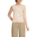 【送料無料】 ランズエンド レディース ニット・セーター アウター Women's Lands' End Fine Gauge Eyelash Printed Sleeveless Sweater Ivory Floral
