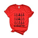 【送料無料】 Simply Sage Market レディース Tシャツ トップス Distressed Oh Christmas Tree Short Sleeve Graphic Tee Red