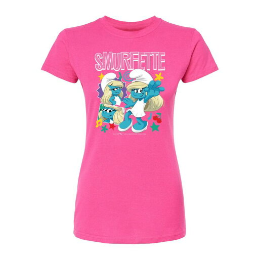 【送料無料】 ライセンス キャラクター レディース Tシャツ トップス Juniors' Smurfs Smurfette Fitted Tee Fuchsia 【送料無料】 ライセンス キャラクター レディース Tシャツ トップス Juniors' Smurfs Smurfette Fitted Tee Fuchsia