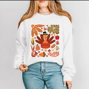 【送料無料】 Simply Sage Market レディース Tシャツ トップス Simply Sage Market Turkey Boho Sweatshirt White