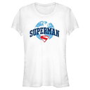 【送料無料】 ライセンス キャラクター レディース Tシャツ トップス Juniors' DC Comics Superman World Fitted Gra...