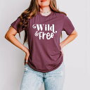 【送料無料】 Simply Sage Market レディース Tシャツ トップス Simply Sage Market Wild And Free Words Short Sleeve Tee Plum(4)