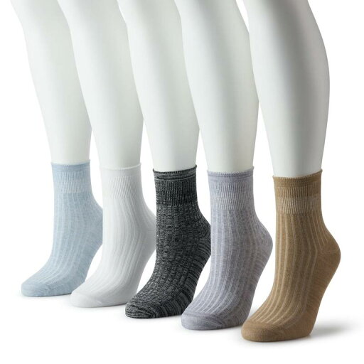【送料無料】 ソノマ レディース 靴下 アンダーウェア Women's Sonoma Goods For Life 5-Pack Ribbed Roll Top Ankle Socks Grey Multi 【送料無料】 ソノマ レディース 靴下 アンダーウェア Women's Sonoma Goods For Life 5-Pack Ribbed Roll Top Ankle Socks Grey Multi