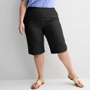 【送料無料】 クロフト&バロー レディース カジュアルパンツ ボトムス Plus Size Croft & Barrow Effortless Stretch Skimmer Shorts Black