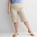 【送料無料】 クロフト&バロー レディース カジュアルパンツ ボトムス Plus Size Croft & Barrow Effortless Stretch Skimmer Shorts Odell Beige