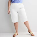 【送料無料】 クロフト&バロー レディース カジュアルパンツ ボトムス Plus Size Croft & Barrow Effortless Stretch Skimmer Shorts White
