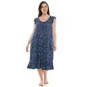 【送料無料】 クロフト&バロー レディース ナイトウェア アンダーウェア Plus Size Croft & Barrow Sleep Gown Blown Away Felix Navy(4)