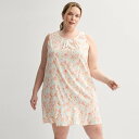【送料無料】 クロフト&バロー レディース ナイトウェア アンダーウェア Plus Size Croft & Barrow Woven Tie Sleepshi...