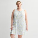 【送料無料】 クロフト&バロー レディース ナイトウェア アンダーウェア Plus Size Croft & Barrow Woven Tie Sleepshirt Lovely Lemon(4)