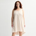 【送料無料】 ソノマ レディース ナイトウェア アンダーウェア Plus Size Sonoma Goods For Life Linen Like Woven...