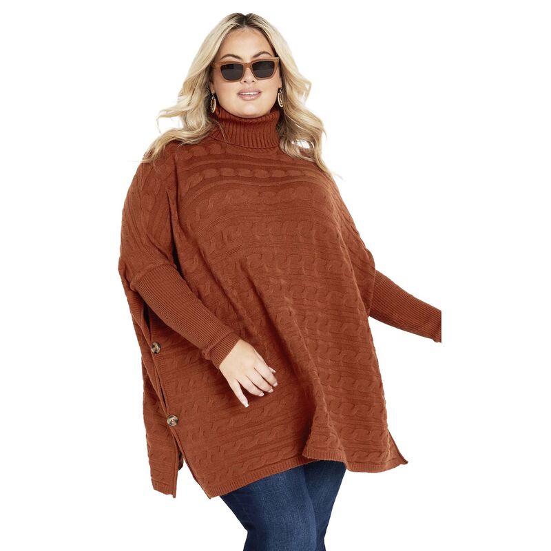 【送料無料】 アベニュー レディース ニット・セーター アウター Avenue Women's Plus Size Bella Ponc..