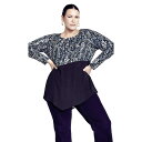 【送料無料】 アベニュー レディース シャツ トップス Avenue Women's Plus Size Carla Top Abstract Blue