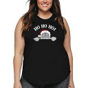 【送料無料】 エルエーポップアート レディース Tシャツ トップス Peeking Santa - Women's Plus Size Word Art Tank Top Black