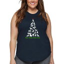 【送料無料】 エルエーポップアート レディース Tシャツ トップス Here Comes Santa Paws - Women's Plus Size Word Art Tank Top Navy