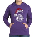 【送料無料】 エルエーポップアート レディース Tシャツ トップス Santa Pics - Women's Word Art Hooded Sweatshirt Purple