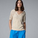 【送料無料】 ヴェラウォン レディース ニット・セーター アウター Women's Simply Vera Vera Wang Crochet Sweater Polo Top Hammock