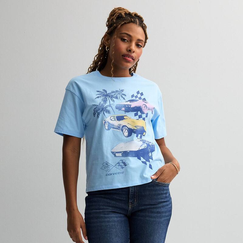 ReVida ŷԾŹ㤨̵֡ 饤 饯 ǥ T ȥåץ Juniors' Corvette Cars Stacked Tropical Vibes Skimmer Graphic Tee Light PinkפβǤʤ4,480ߤˤʤޤ