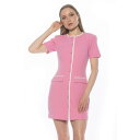 【送料無料】 アレクシアアドマー レディース ワンピース トップス Women's ALEXIA ADMOR Contrast Crewneck Shift Dress with Pockets Pink
