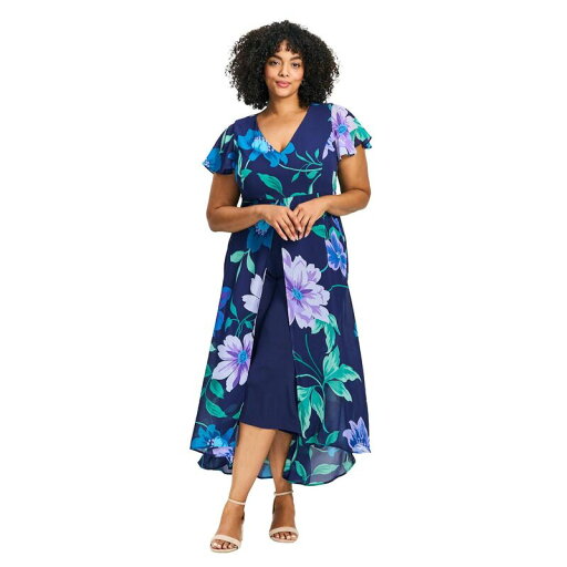 【送料無料】 アベニュー レディース ワンピース トップス Avenue Women's Plus Size Glam Jumpsuit Navy Floral 【送料無料】 アベニュー レディース ワンピース トップス Avenue Women's Plus Size Glam Jumpsuit Navy Floral