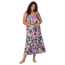 【送料無料】 クドルドッズ レディース ナイトウェア アンダーウェア Plus Size Cuddl Duds Cozy Tiered Maxi Nightgo...