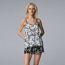 【送料無料】 ヴェラウォン レディース ナイトウェア アンダーウェア Women's Simply Vera Vera Wang Plain Weave Pajama Tank Top & Pajama Shorts Set White Texture