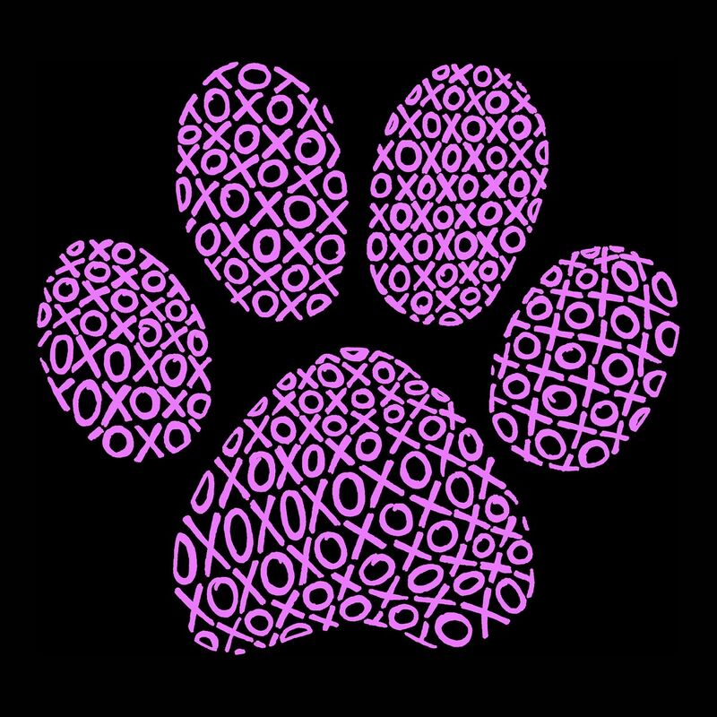【送料無料】 エルエーポップアート レディース Tシャツ トップス Women's Plus Size Word Art T-shirt - XOXO Dog Paw Black