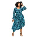 【送料無料】 アベニュー レディース ワンピース トップス Avenue Women's Plus Size Endless Love Chiffon Dress Blue Floral