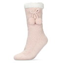 【送料無料】 メモイ レディース 靴下 アンダーウェア Women's Pair of Poms Plush-Lined Slipper Socks Pink