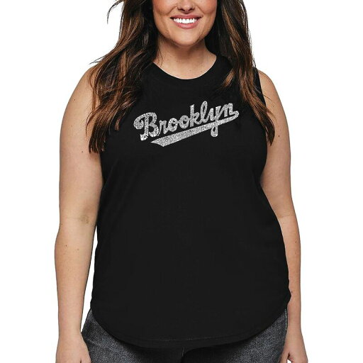 【送料無料】 エルエーポップアート レディース Tシャツ トップス Women's Plus Size Word Art Tank Top - Brooklyn Neighborhoods Black 【送料無料】 エルエーポップアート レディース Tシャツ トップス Women's Plus Size Word Art Tank Top - Brooklyn Neighborhoods Black